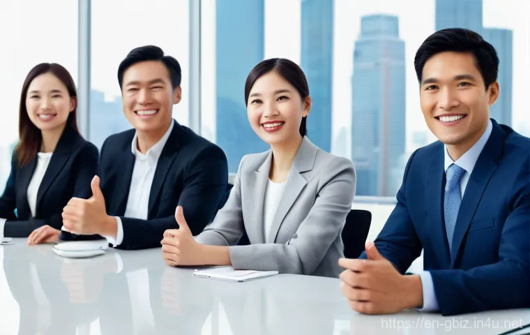 글로벌 비즈니스 실무 사례와 경험 공유 - **Cultural Nuances in Global Business Meeting**
    A photorealistic image of a diverse group of fiv...