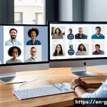 Home 22 글로벌 비즈니스 업무 효율화 방법 - A diverse, multicultural remote team collaborating seamlessly across multiple time zones using real-...