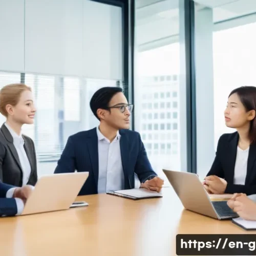 Home 33 글로벌 비즈니스 연봉 협상 체크리스트 - A professional international business meeting scene in a modern office with diverse colleagues from ...