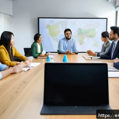 Home 17 글로벌 비즈니스 업무의 전략적 접근 - A modern international business meeting scene showing diverse professionals from Asia, Europe, and L...